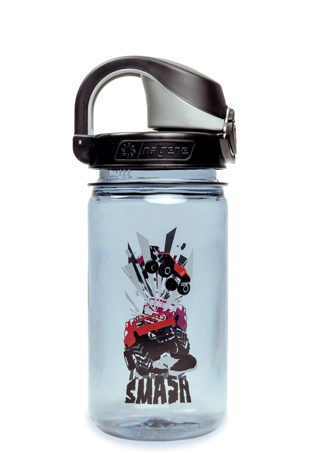 Nalgene product view: 12oz On-The-Fly Kids Lock-Top Bottle with Graphics R8 — 12oz On-The-Fly Kids Lock-Top Bottle with Graphics